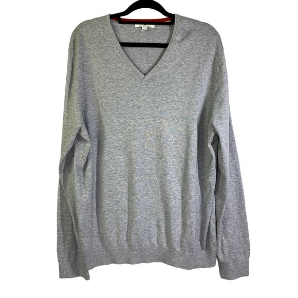 BANANA REPUBLIC Gray V-Neck Pullover‎ Sweater - Picture 1 of 11
